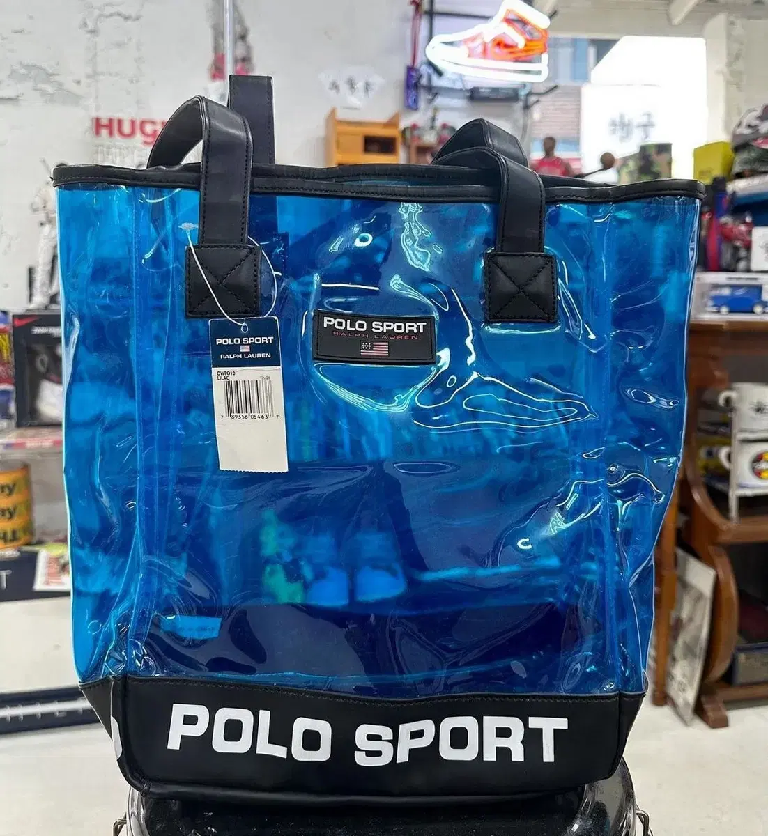 polo sport pvc tote bag clear 폴로스포츠